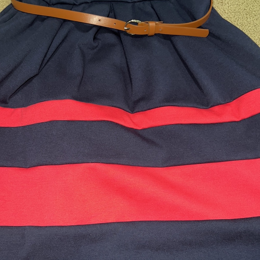 Navy Colorblock Dress - Picture 3 of 7